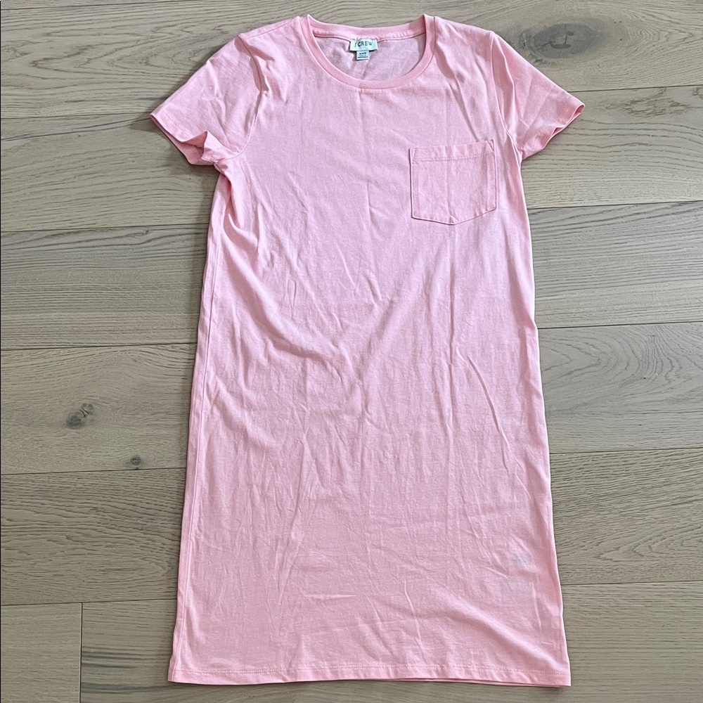 J Crew Pink T-Shirt Dress with Pocket XXS NWOT